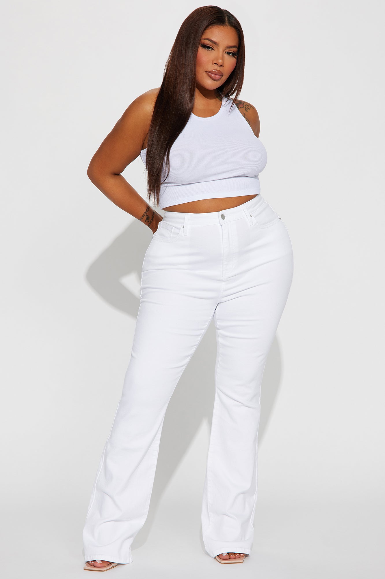 Summer Skies Stretch Bootcut Jeans - White
