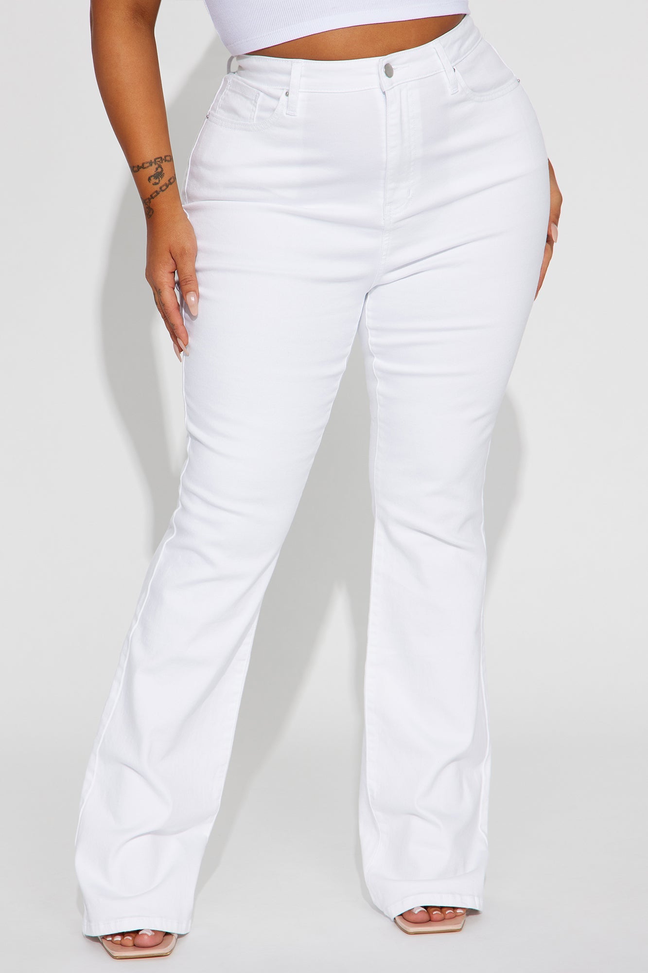 Summer Skies Stretch Bootcut Jeans - White