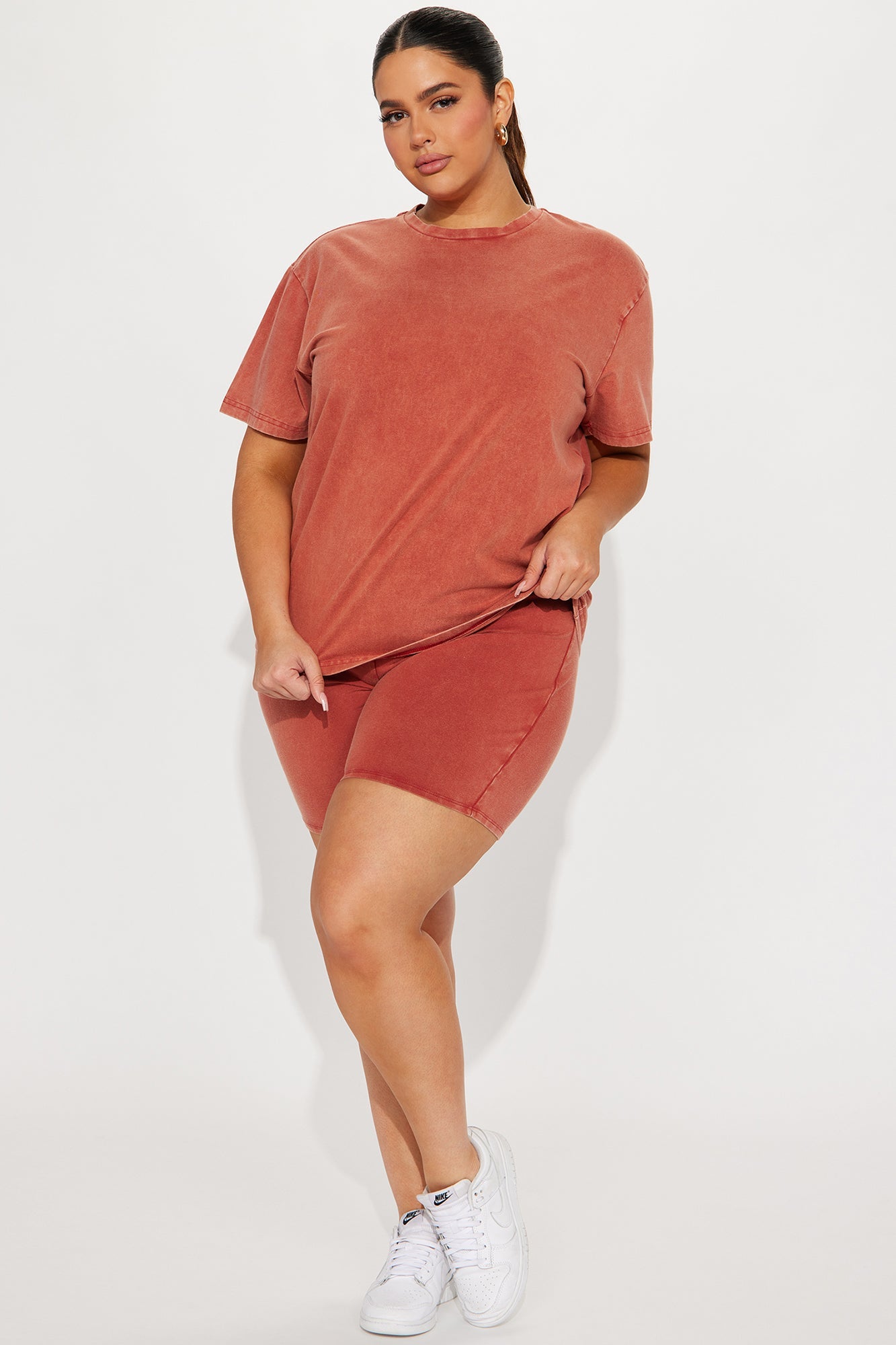 Stepping Out Mineral Wash Short Set - Rust