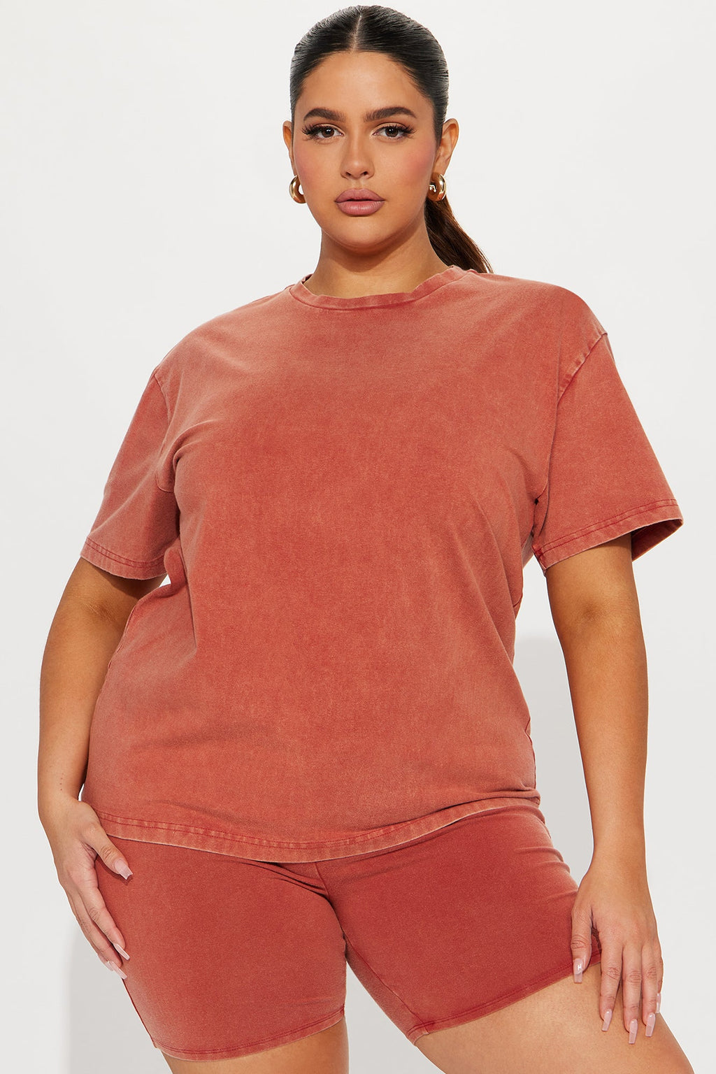 Stepping Out Mineral Wash Short Set - Rust