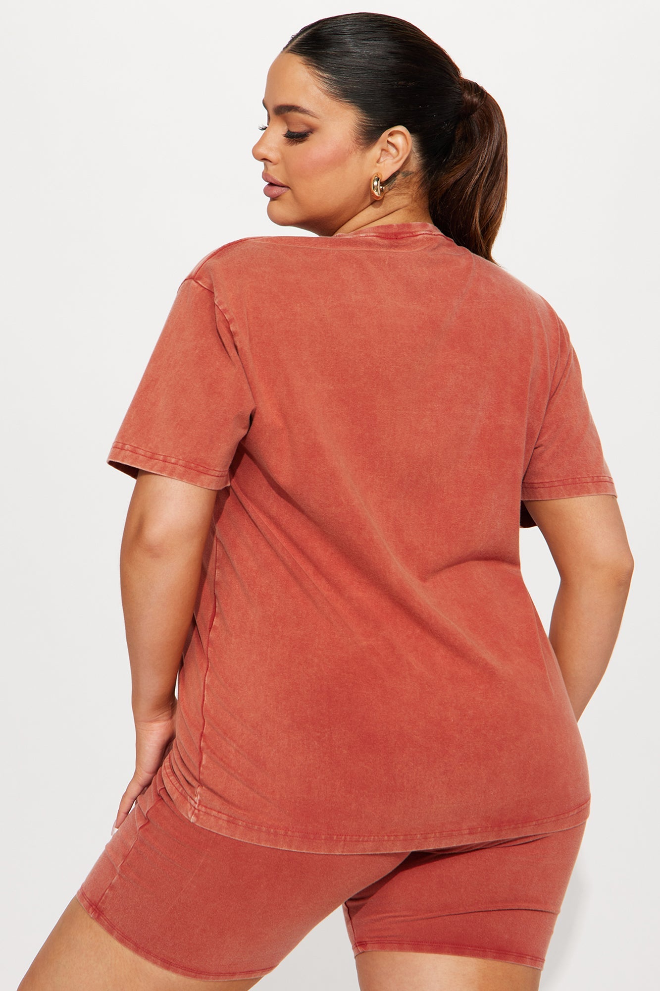 Stepping Out Mineral Wash Short Set - Rust