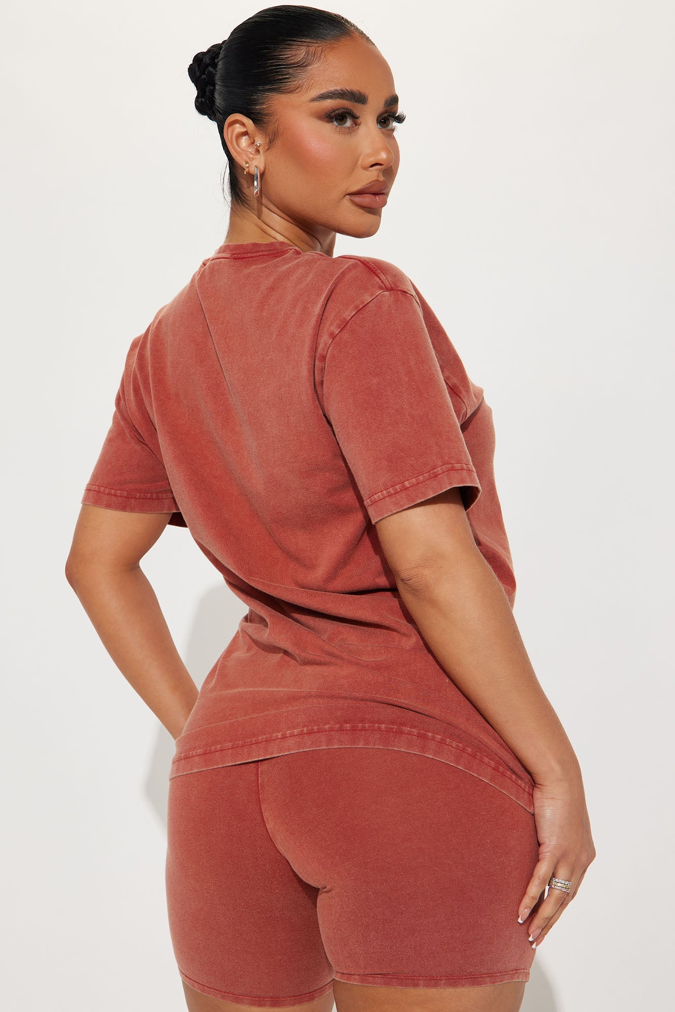 Stepping Out Mineral Wash Short Set - Rust