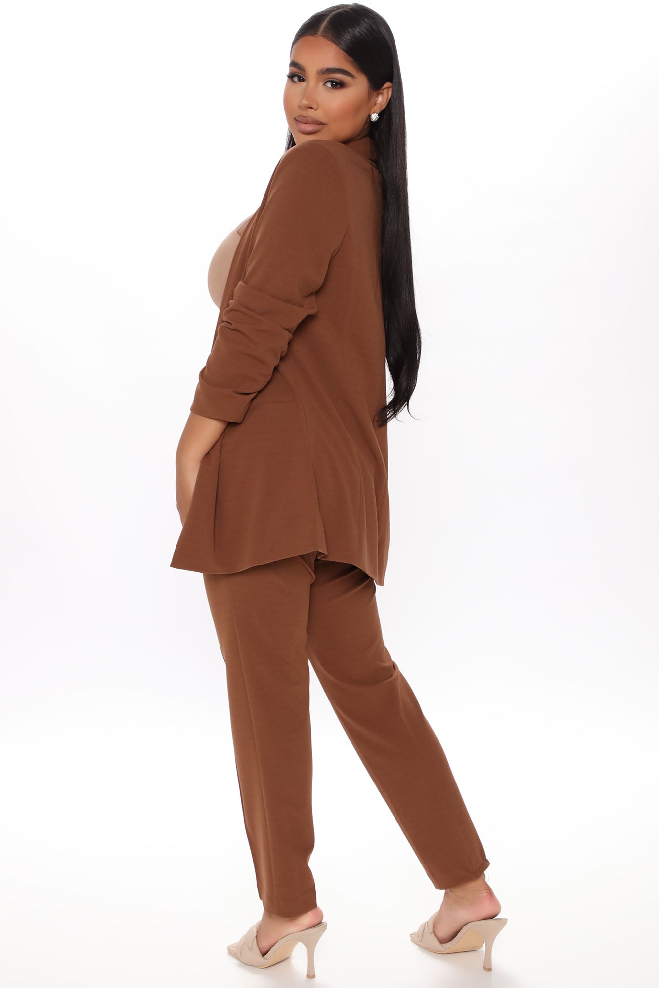 Business Classy Blazer Pant Set - Tan
