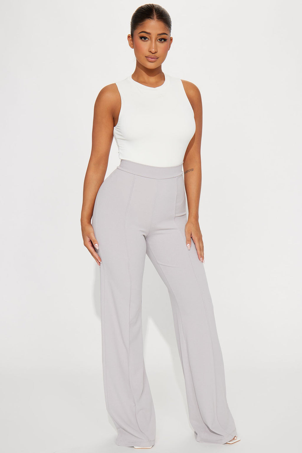 Victoria High Waisted Dress Pants - Grey