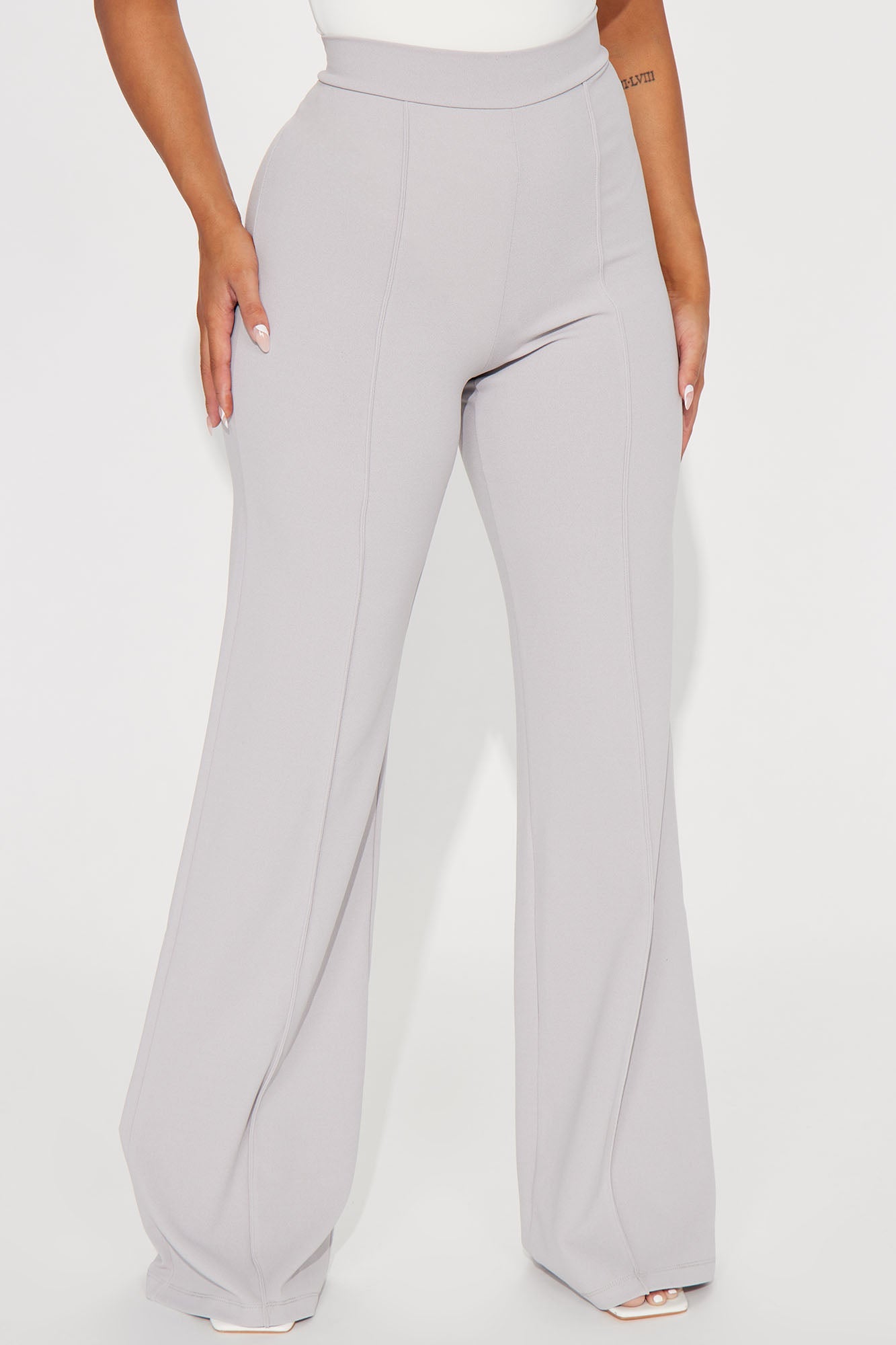 Victoria High Waisted Dress Pants - Grey