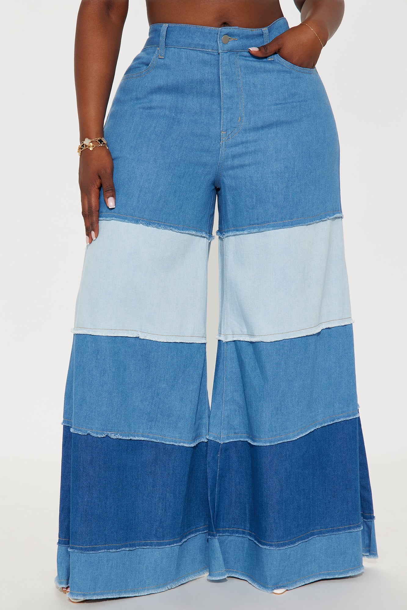 Bali Babe Flowy Wide Leg Jeans - Blue Wash