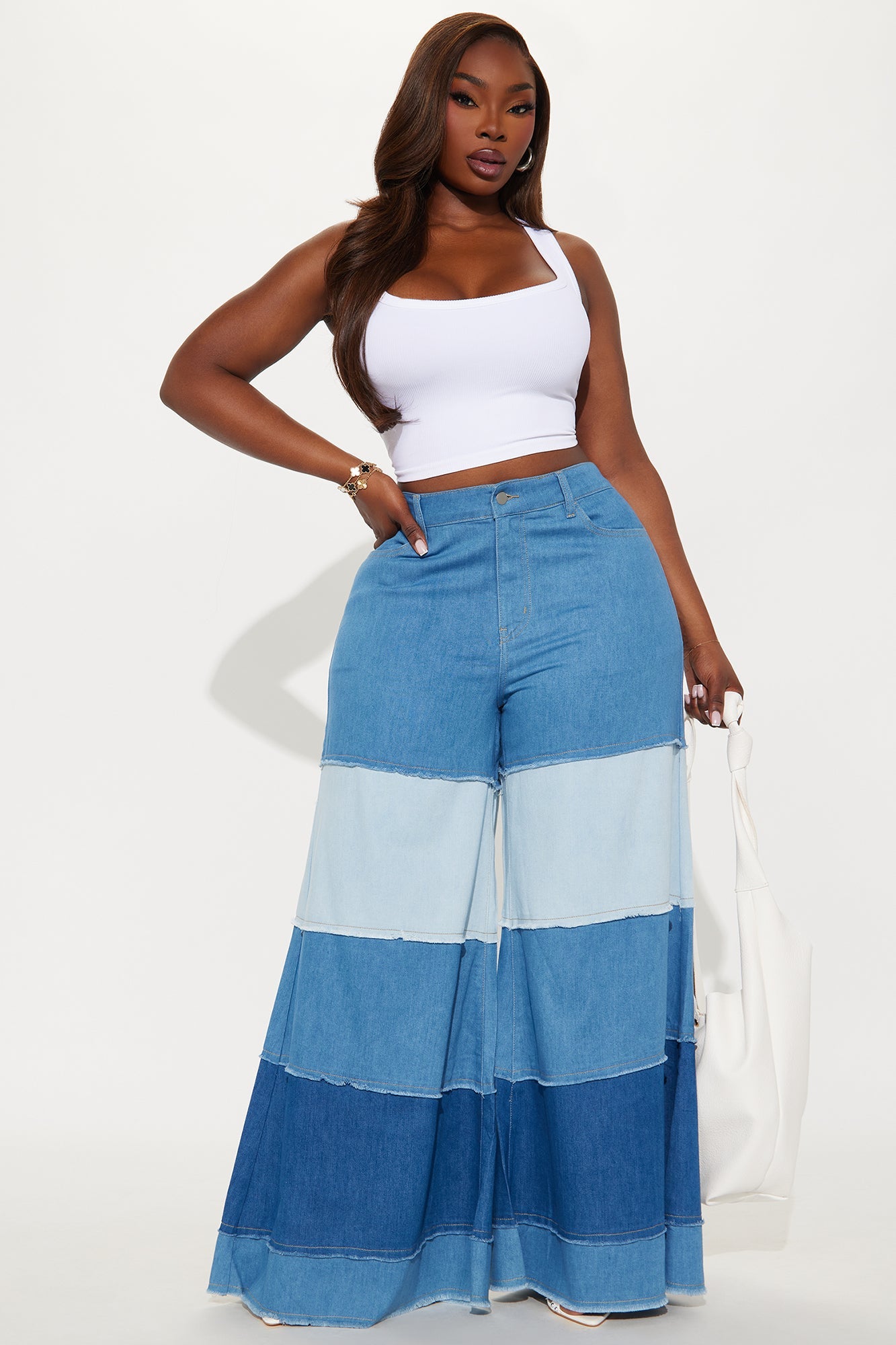 Bali Babe Flowy Wide Leg Jeans - Blue Wash