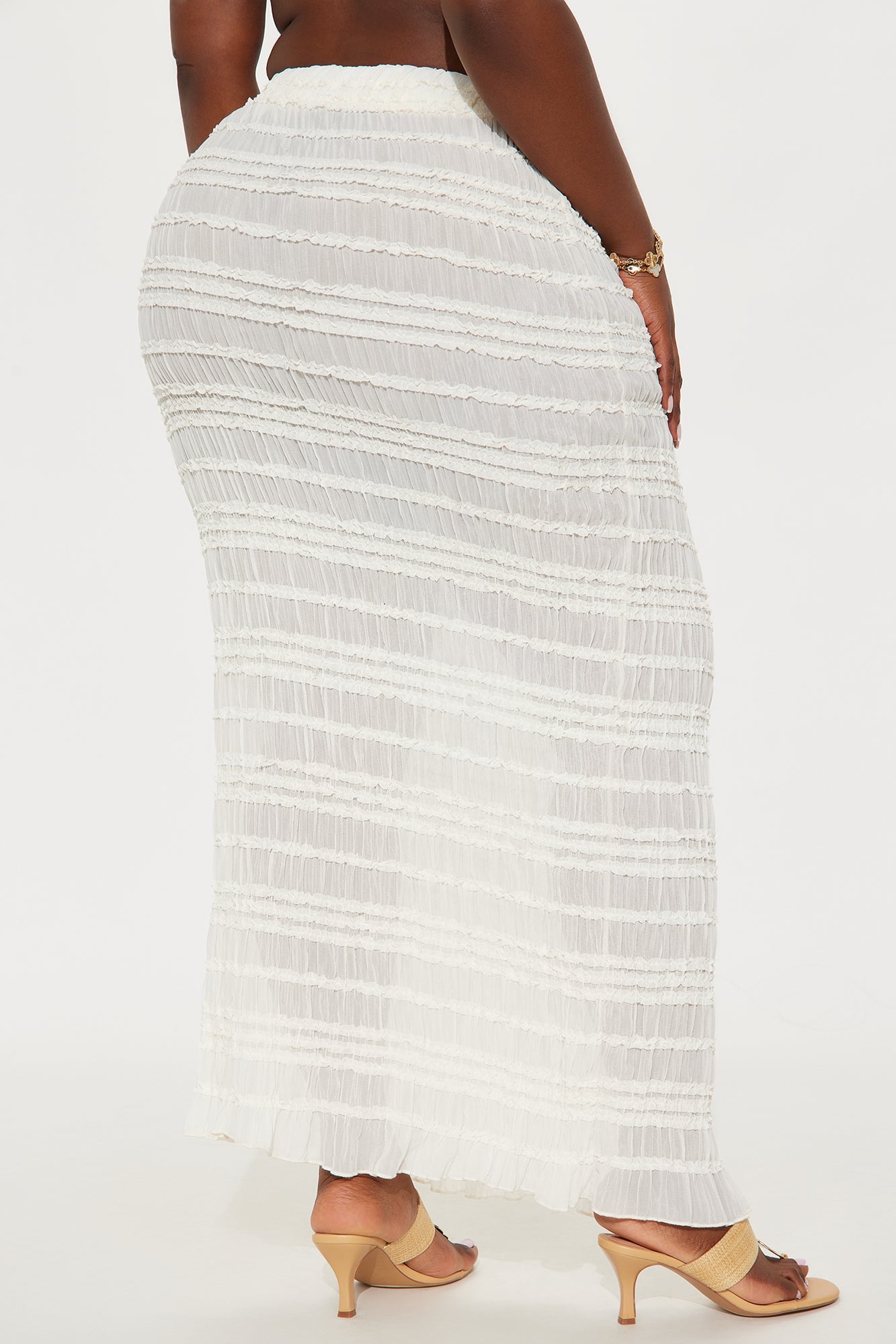 Elise Tiered Ruffle Maxi Skirt - Ivory