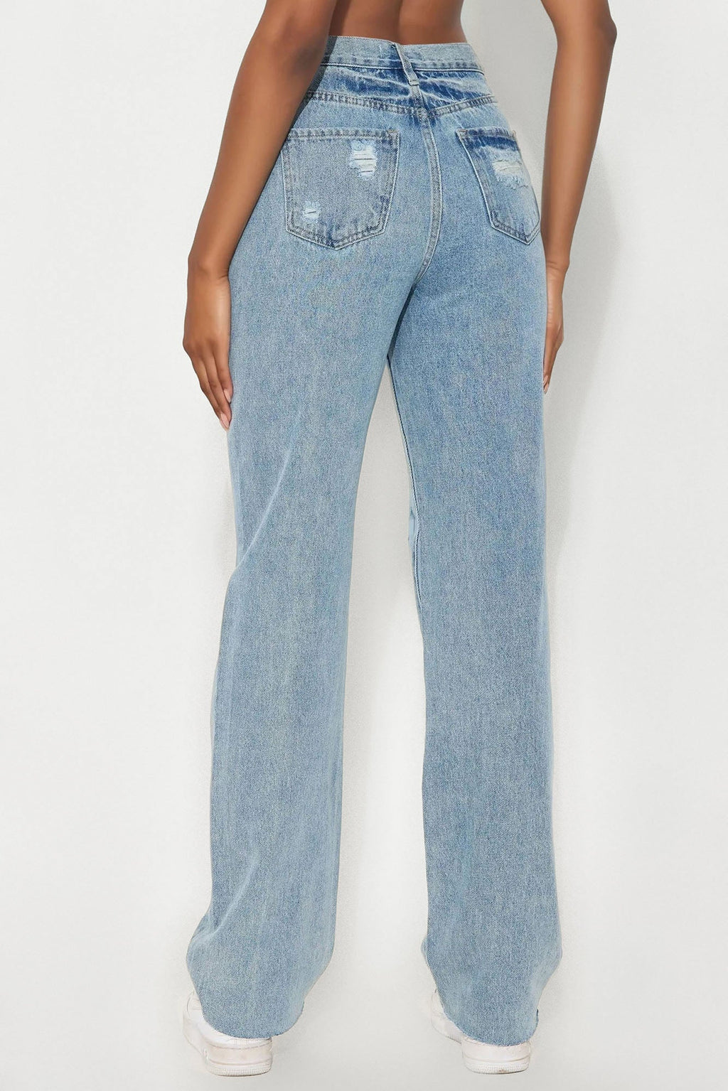 Tall Topanga 90's Ripped Straight Leg Jeans - Medium Wash