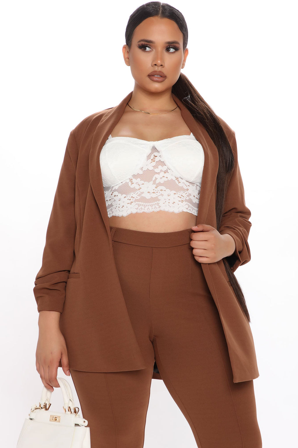 Business Classy Blazer Pant Set - Tan