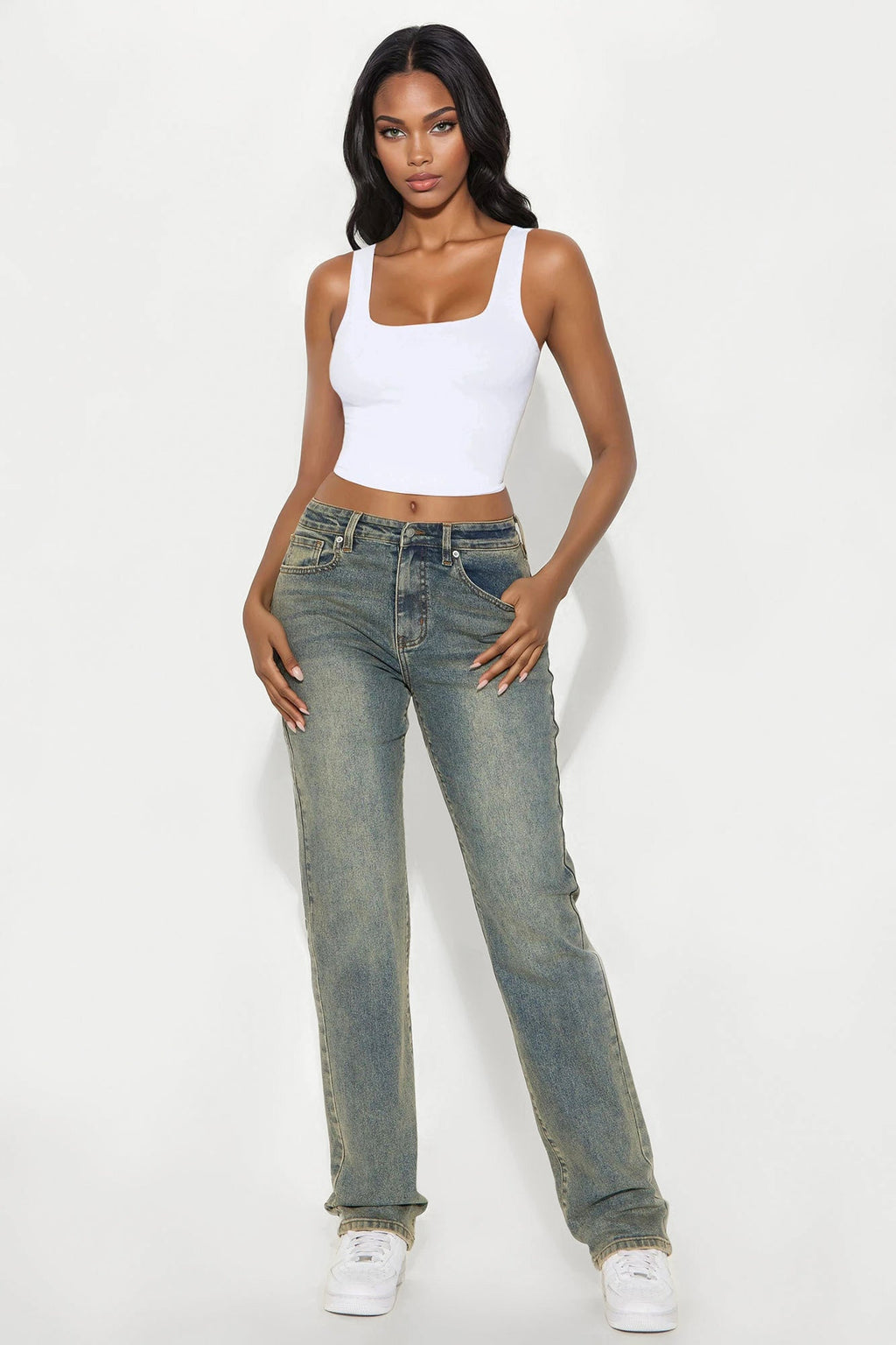 Tall Left Him Speechless Straight Leg Jeans - Vintage Wash