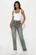 Tall Left Him Speechless Straight Leg Jeans - Vintage Wash