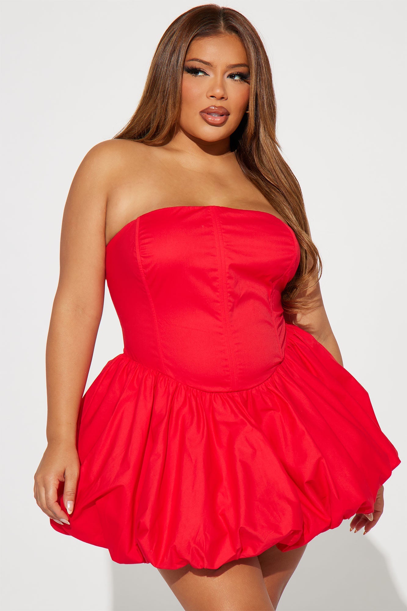 A Night in Paris Bubble Mini Dress - Red