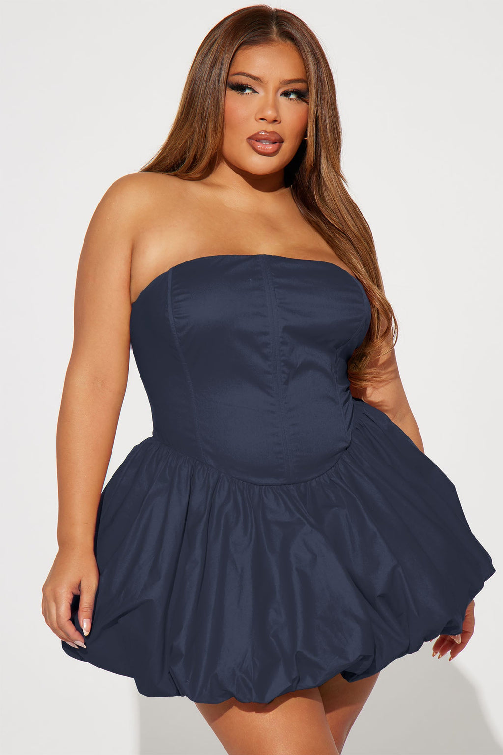 A Night in Paris Bubble Mini Dress - Navy