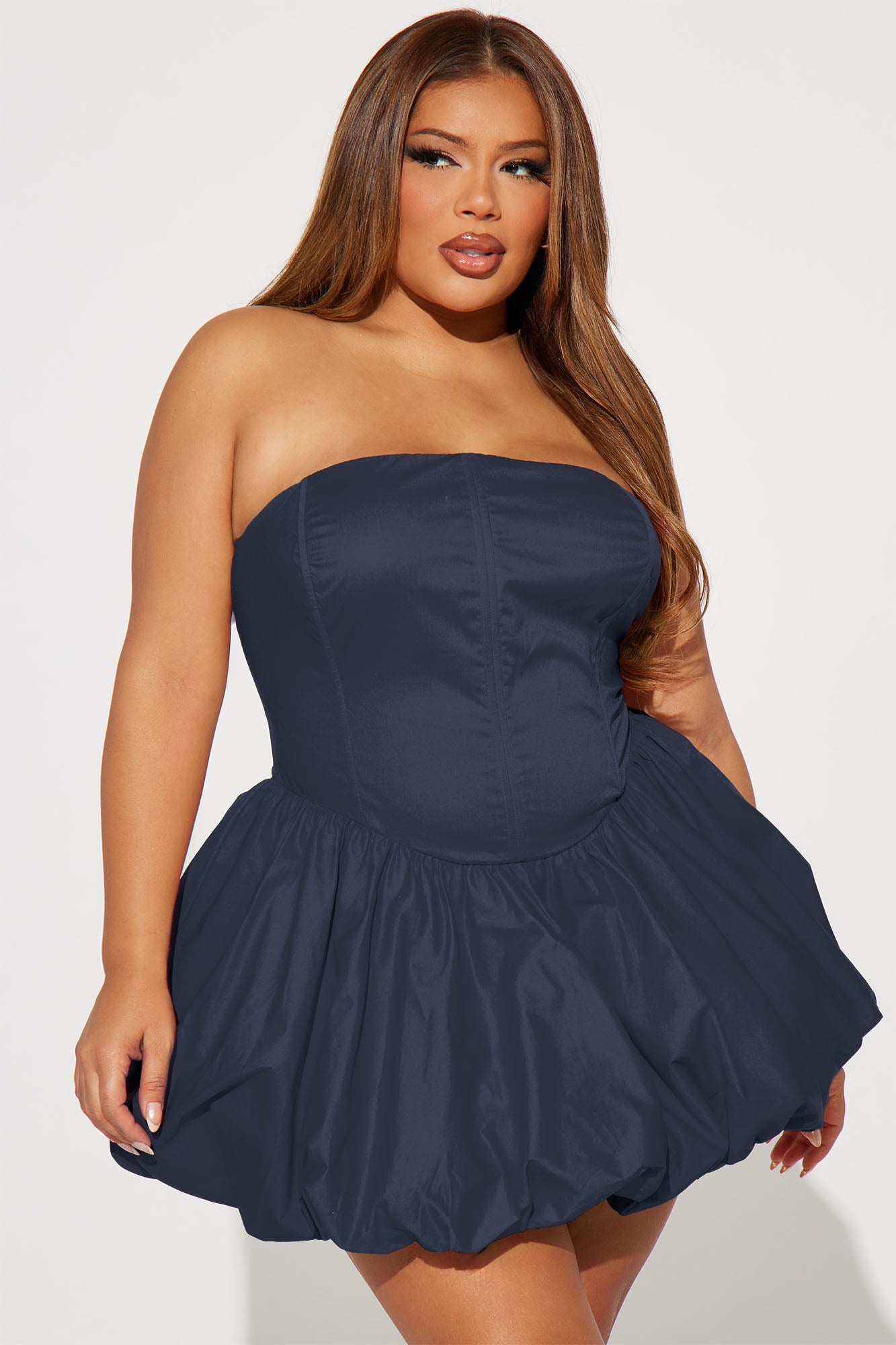 A Night in Paris Bubble Mini Dress - Navy