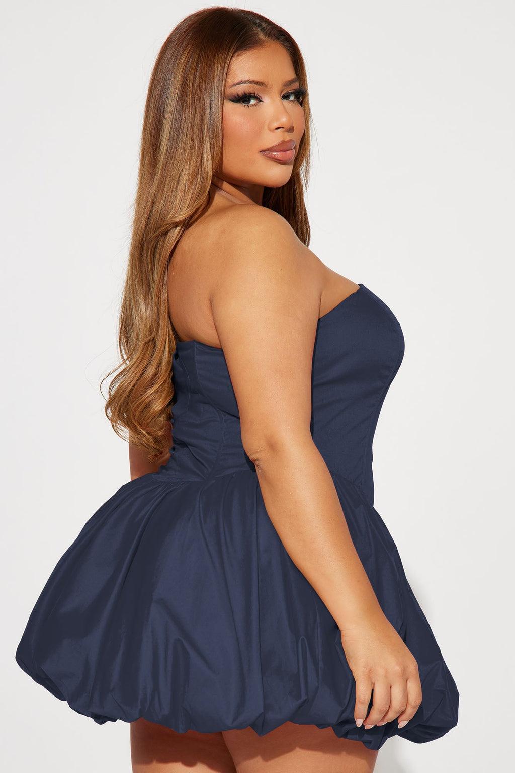 A Night in Paris Bubble Mini Dress - Navy