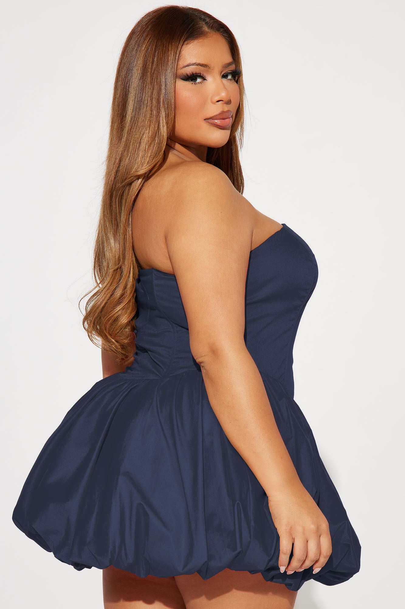 A Night in Paris Bubble Mini Dress - Navy