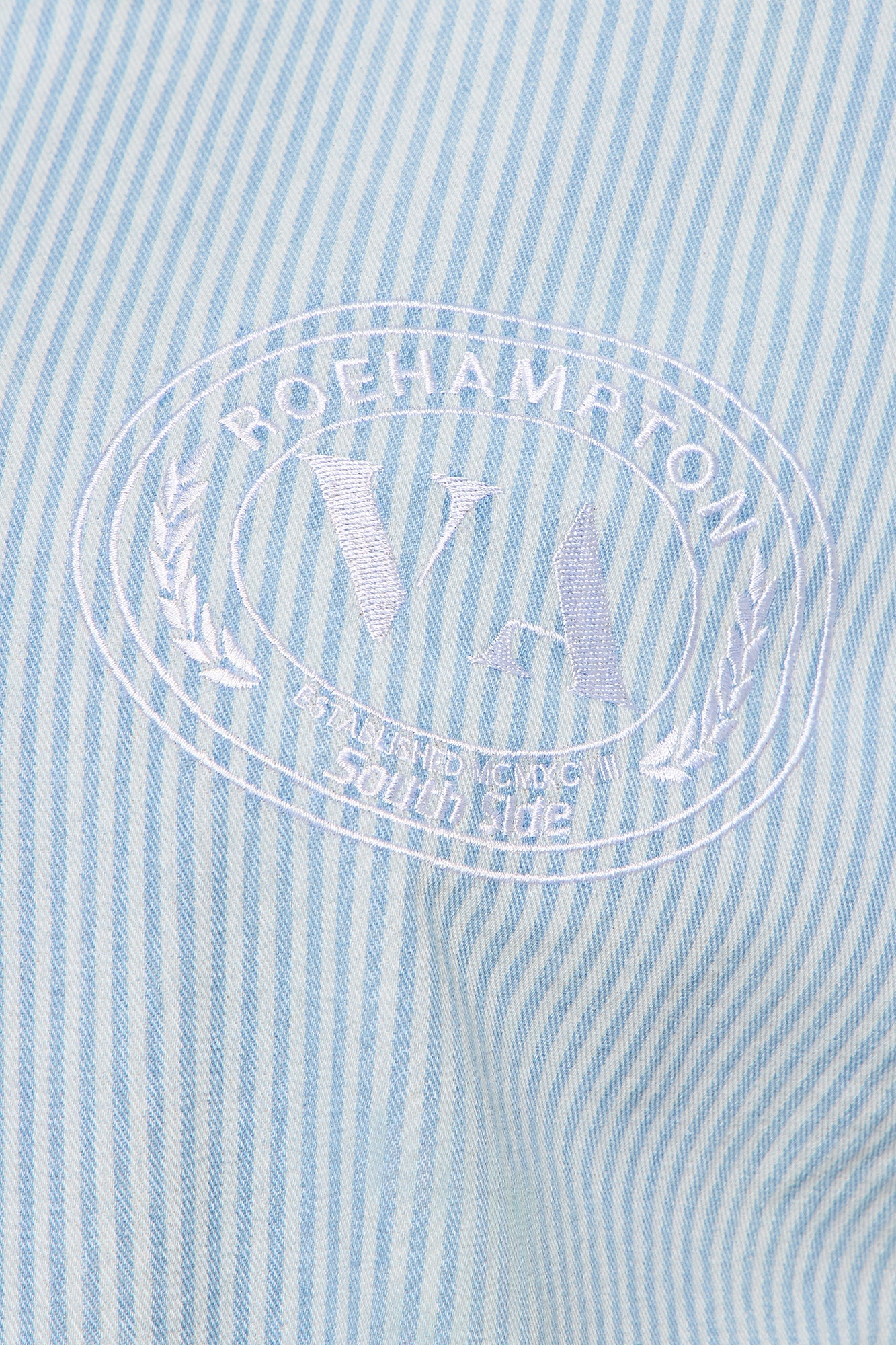 Hamptons Pinstripe Denim Bomber Jacket - Blue/combo