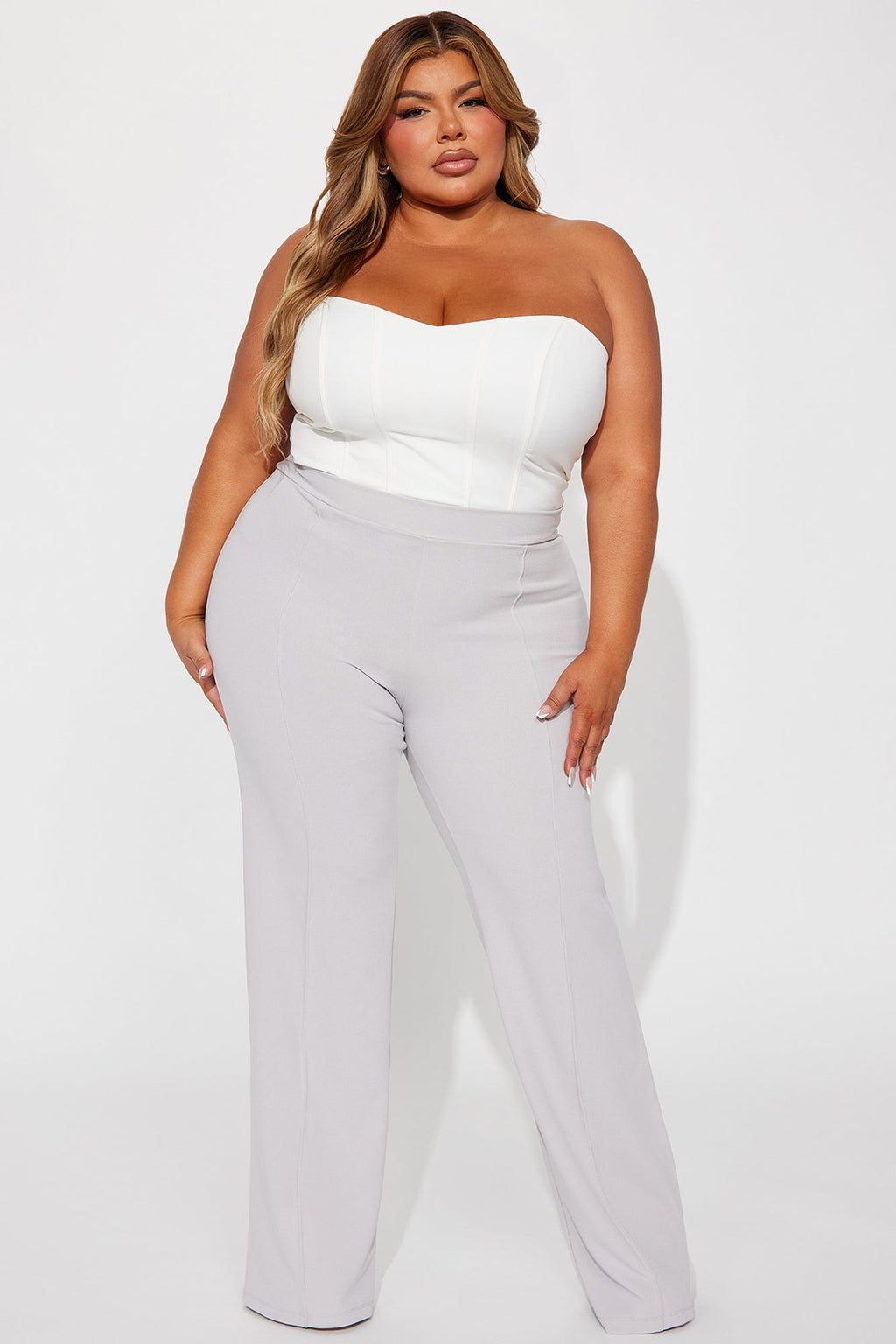 Victoria High Waisted Dress Pants - Grey