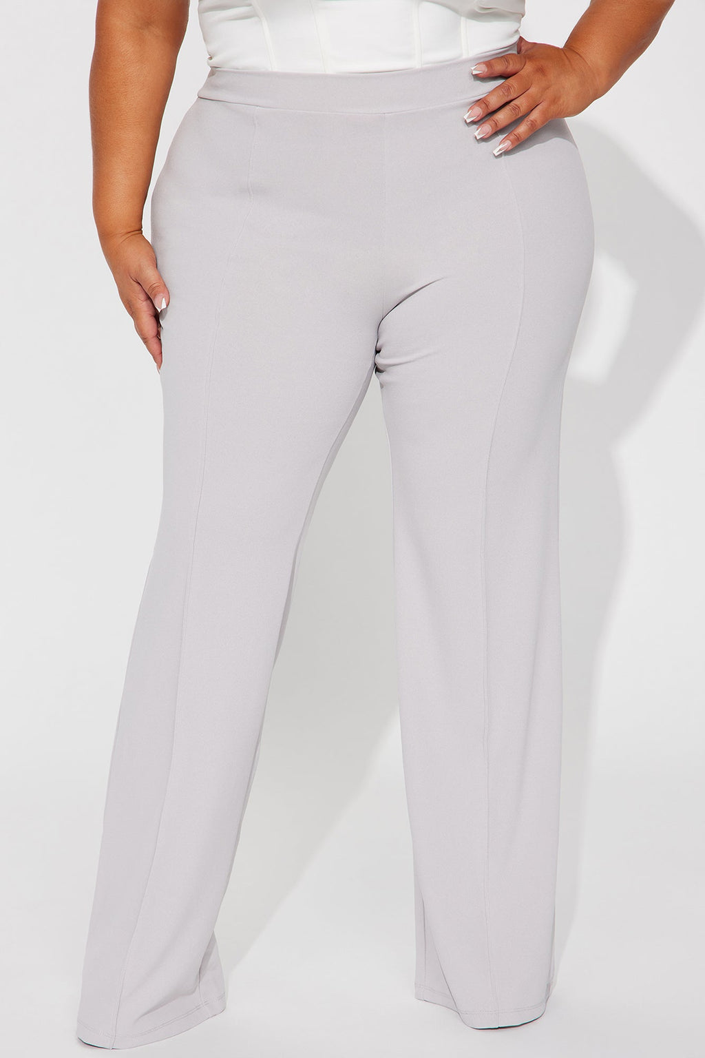 Victoria High Waisted Dress Pants - Grey