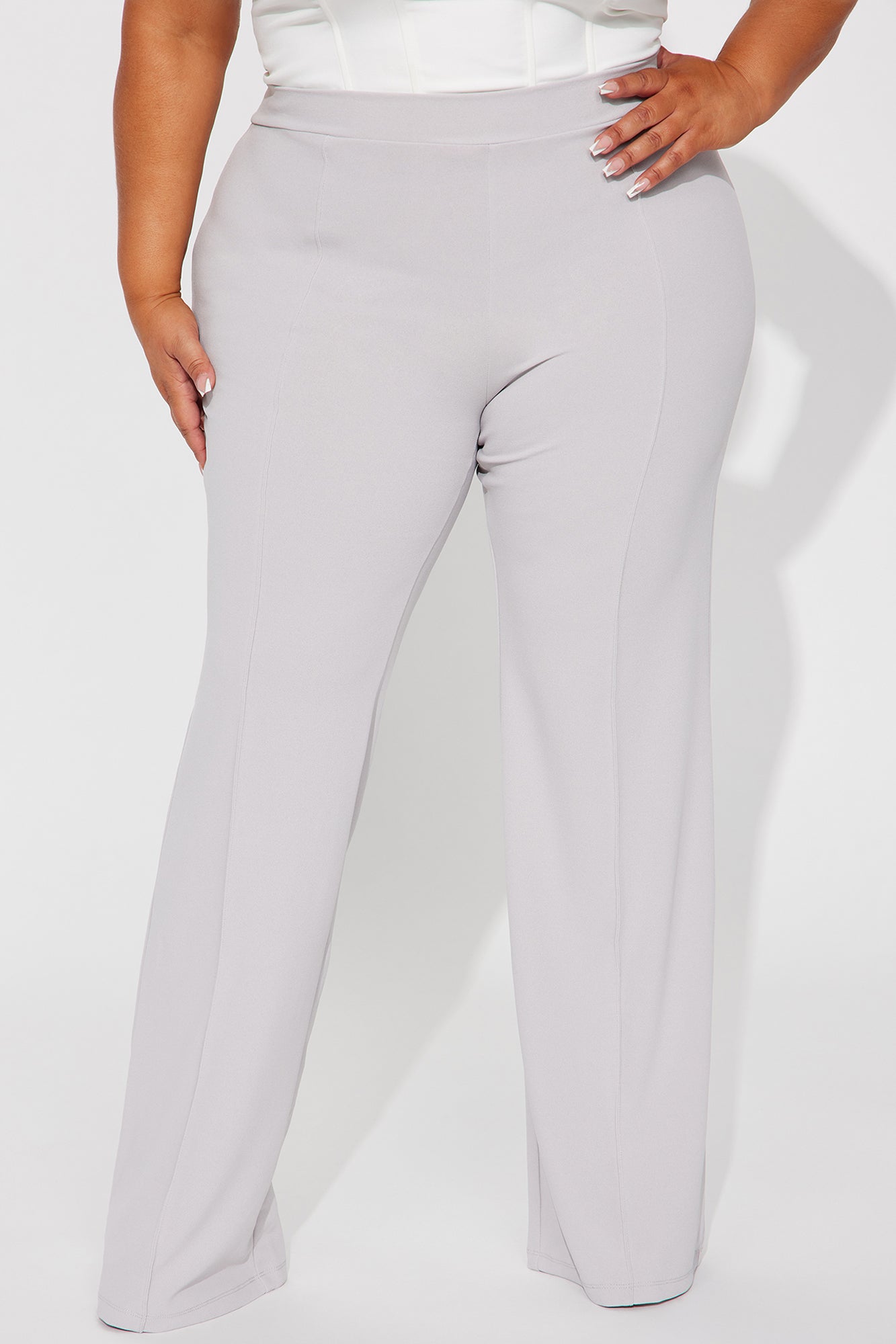 Victoria High Waisted Dress Pants - Grey