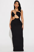 Lala Asymmetrical Maxi Dress - Black