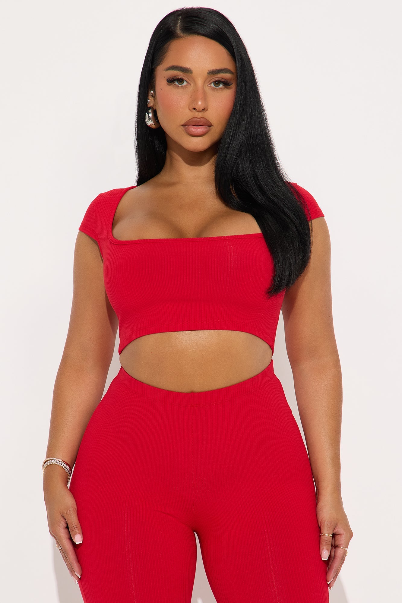 Remy Snatched Capri Pant Set - Red