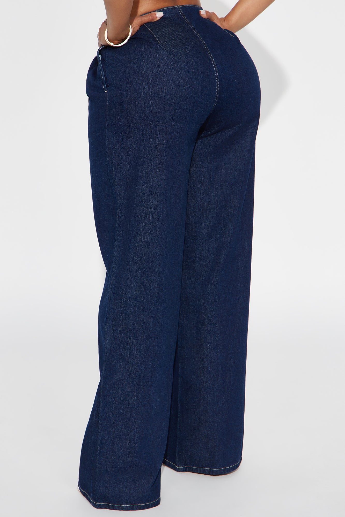 Windy City Trouser Wide Leg Jeans - Dark Wash