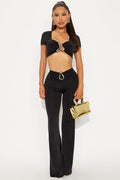 Pure Temptation Low Rise Flare Pant - Black