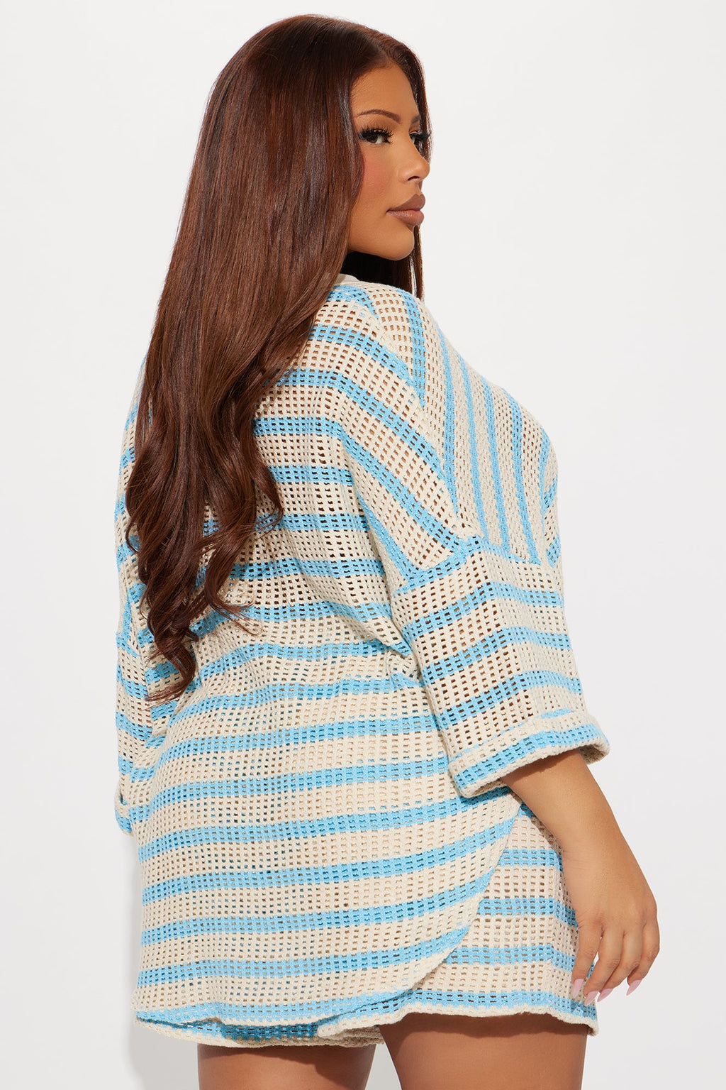 Natalee Crochet Short Set - Aqua