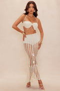 Arena Crochet 2 Piece Skirt Set - Sand