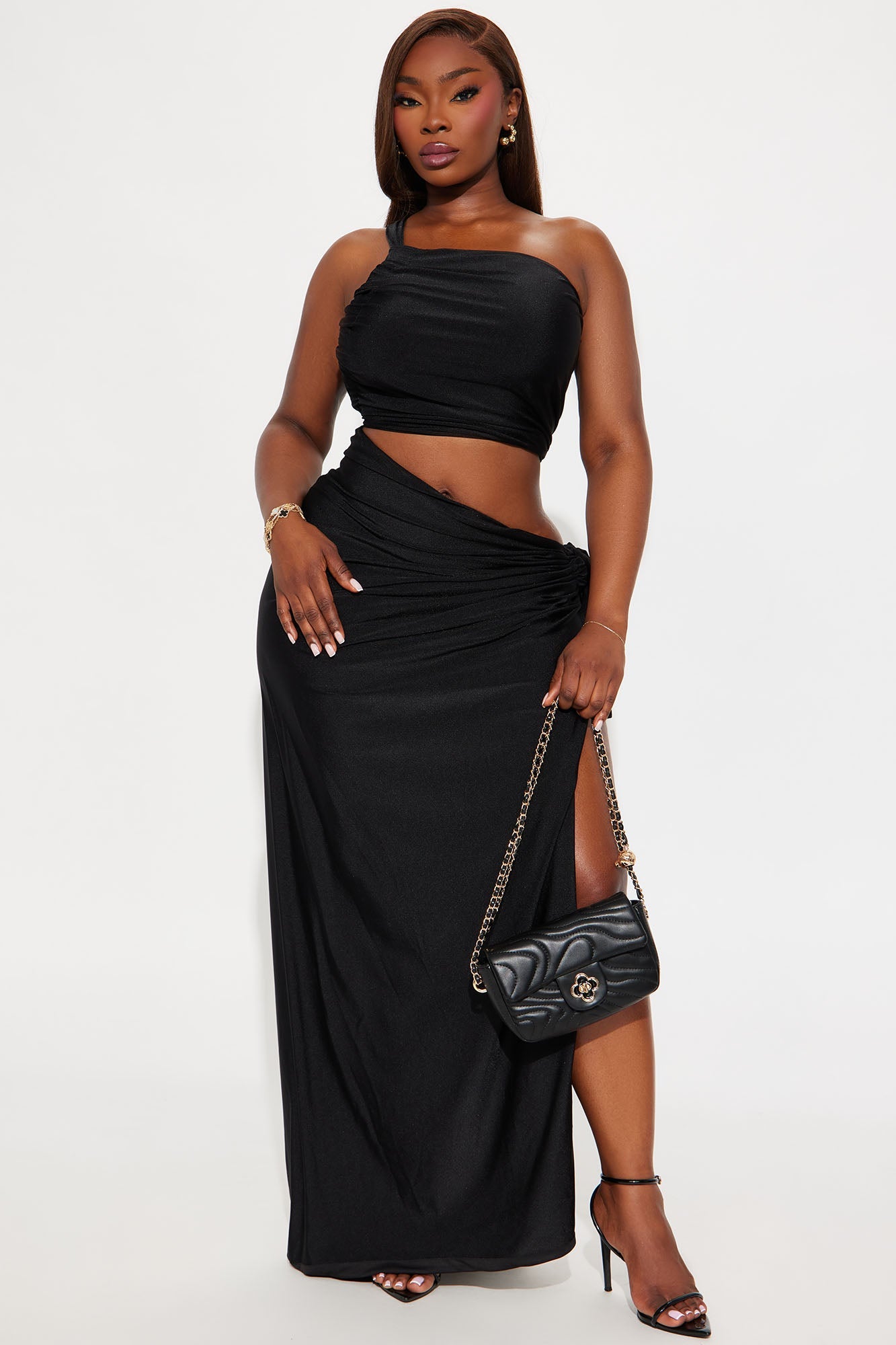 On The Islands Asymmetrical Maxi Dress - Black