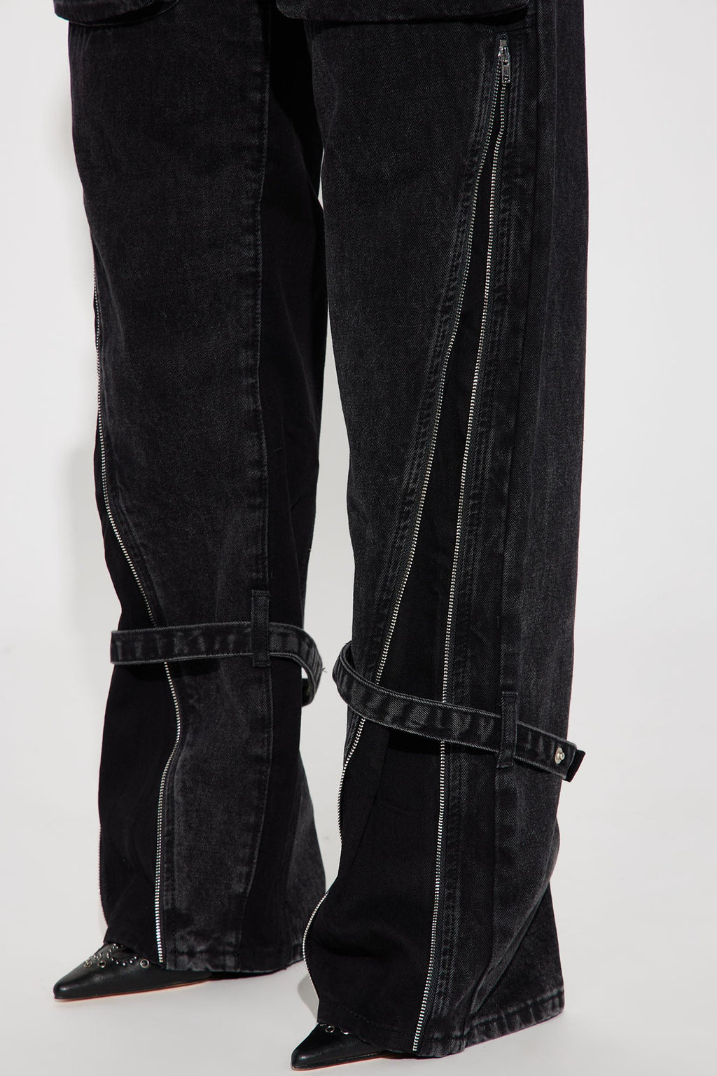 Got It All Non Stretch Zip Cargo Jean - Black Wash