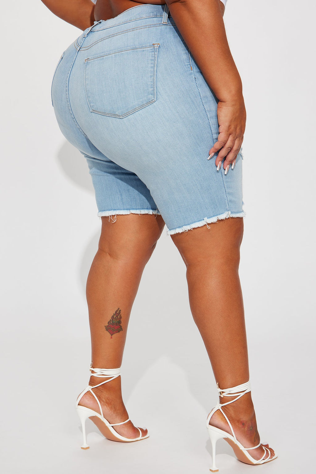 Tight Squeeze Lux Stretch Denim Bermuda Shorts - Light Wash