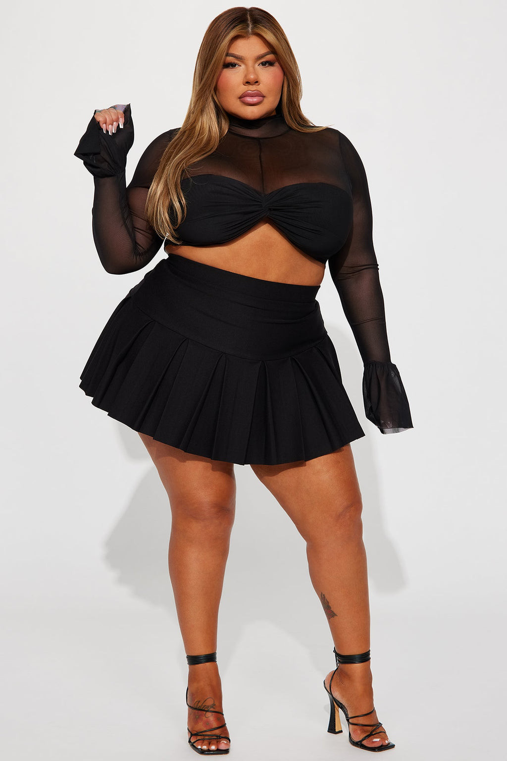 Talk About It Pleated Skort - Black