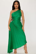 Athena One Shoulder Maxi Dress - Kelly Green