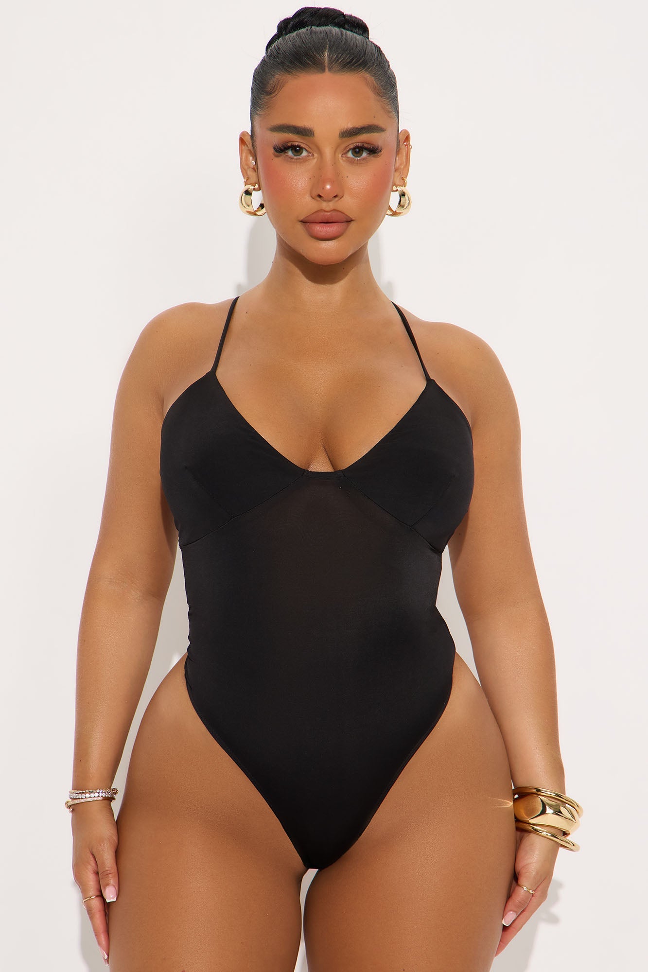 Step Out Mesh Bodysuit - Black