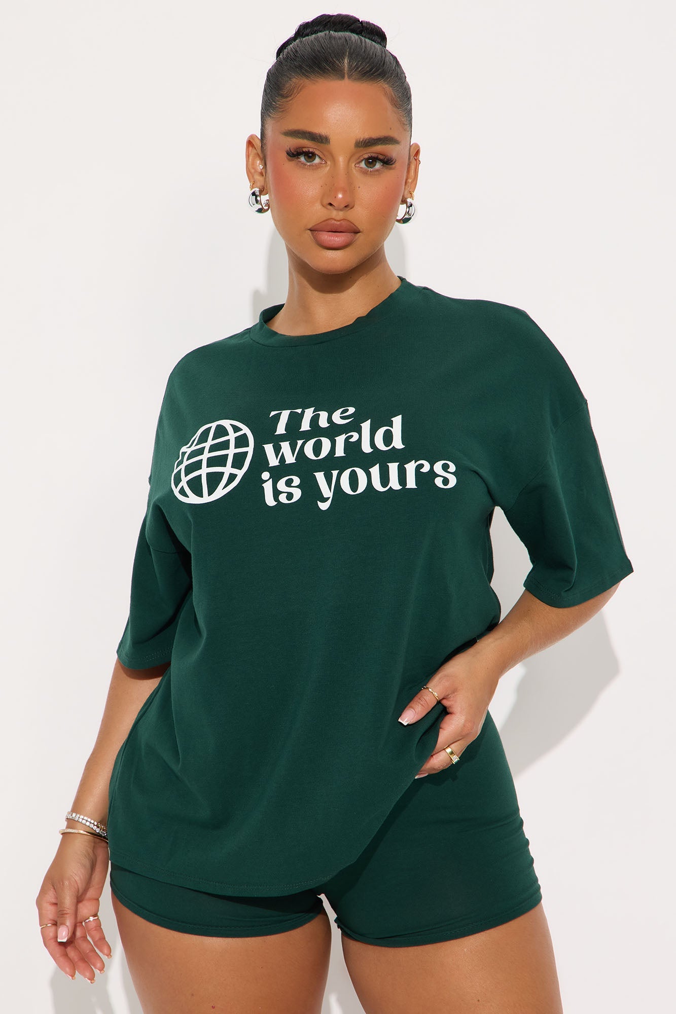 Your World Biker Short Set - Hunter