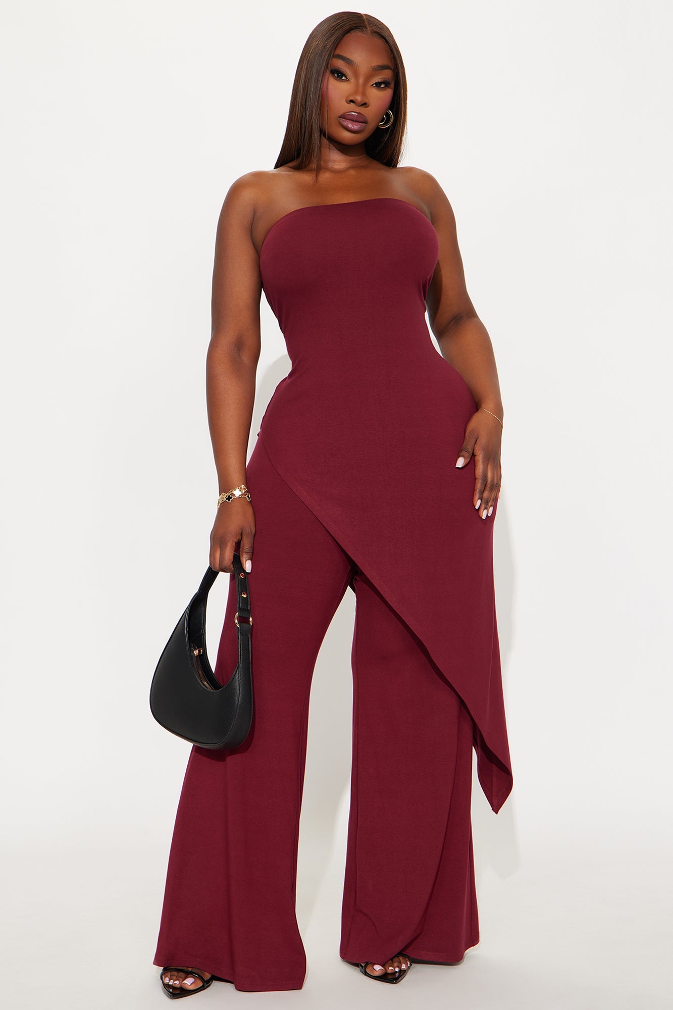 Gaby Flare Pant Set - Burgundy