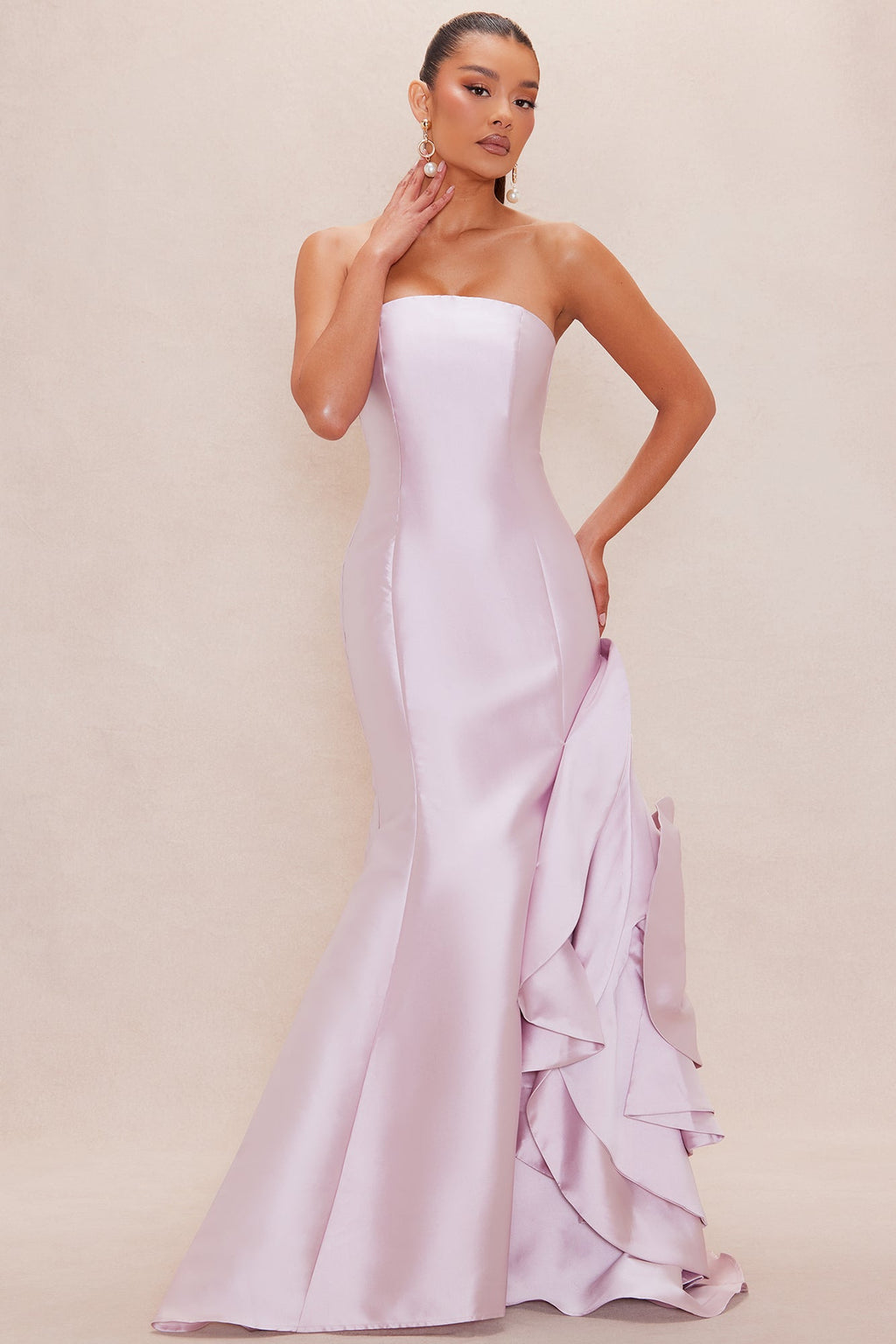Kaitlyn Floral Taffeta Gown - Rose