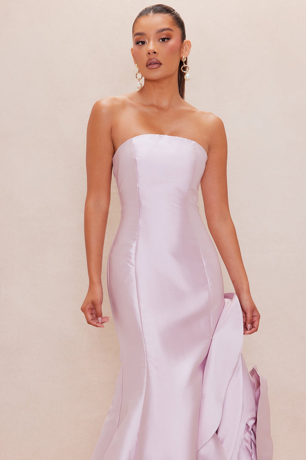 Kaitlyn Floral Taffeta Gown - Rose