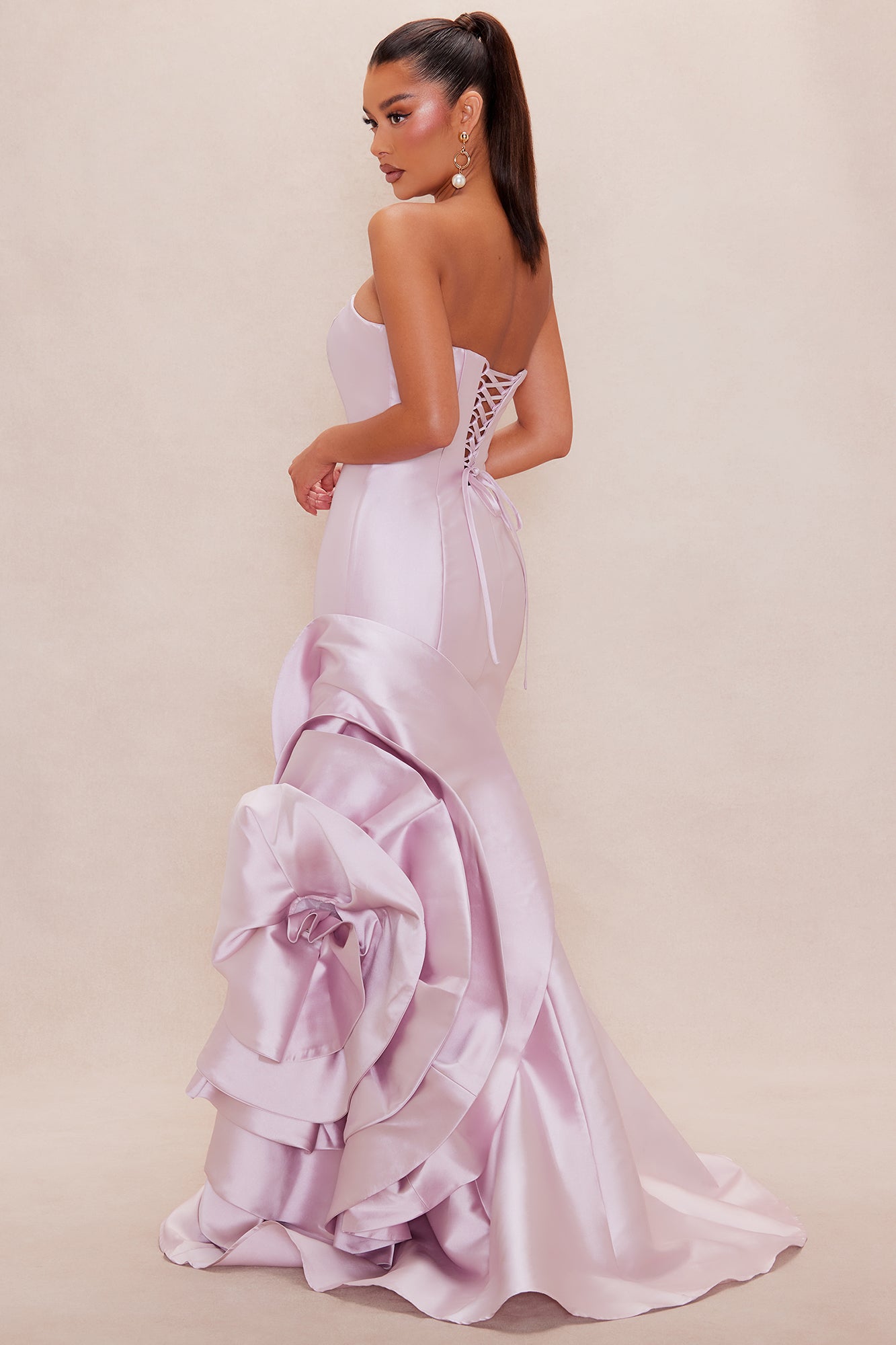 Kaitlyn Floral Taffeta Gown - Rose