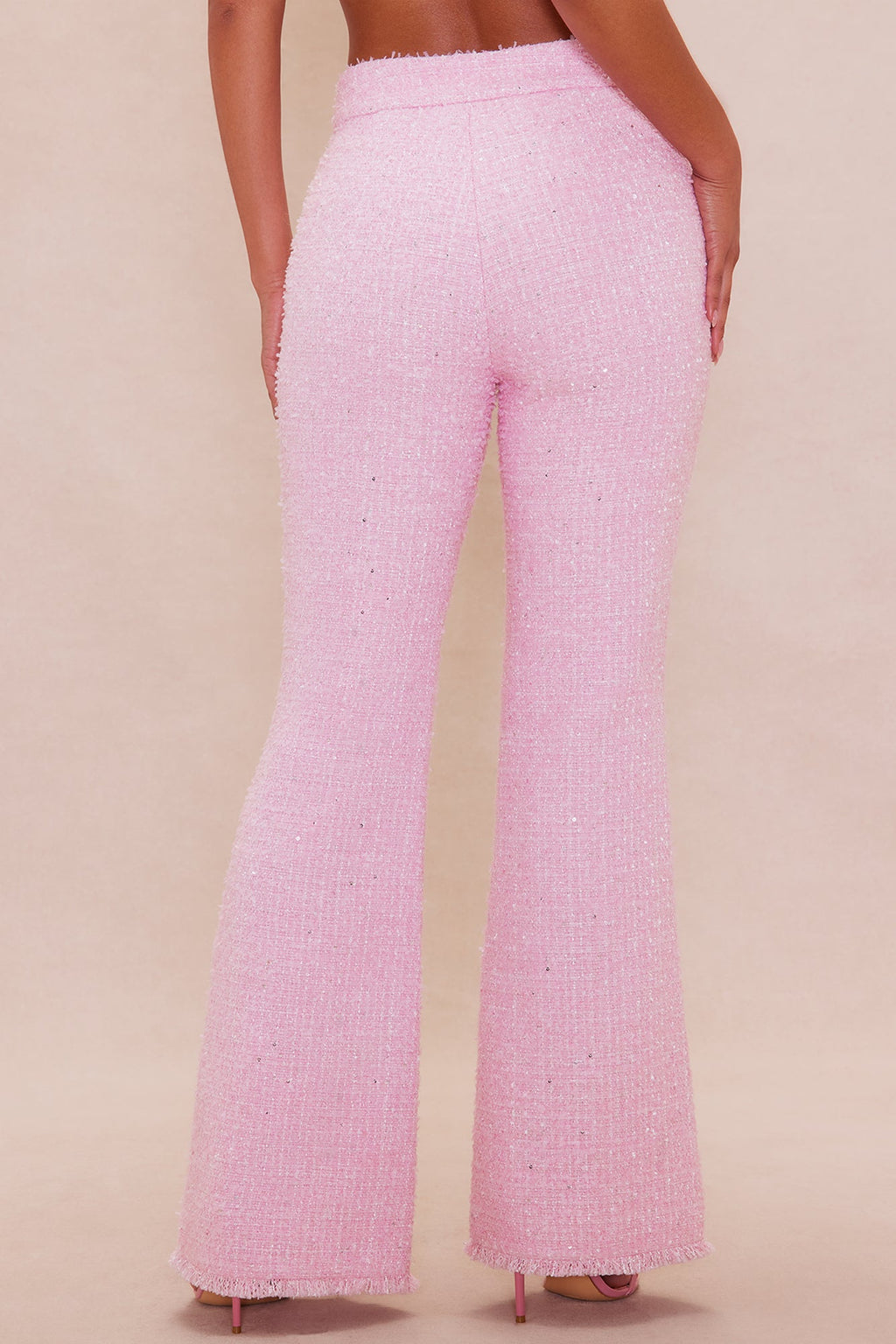 Deanna Tweed Flare Pant - Pink