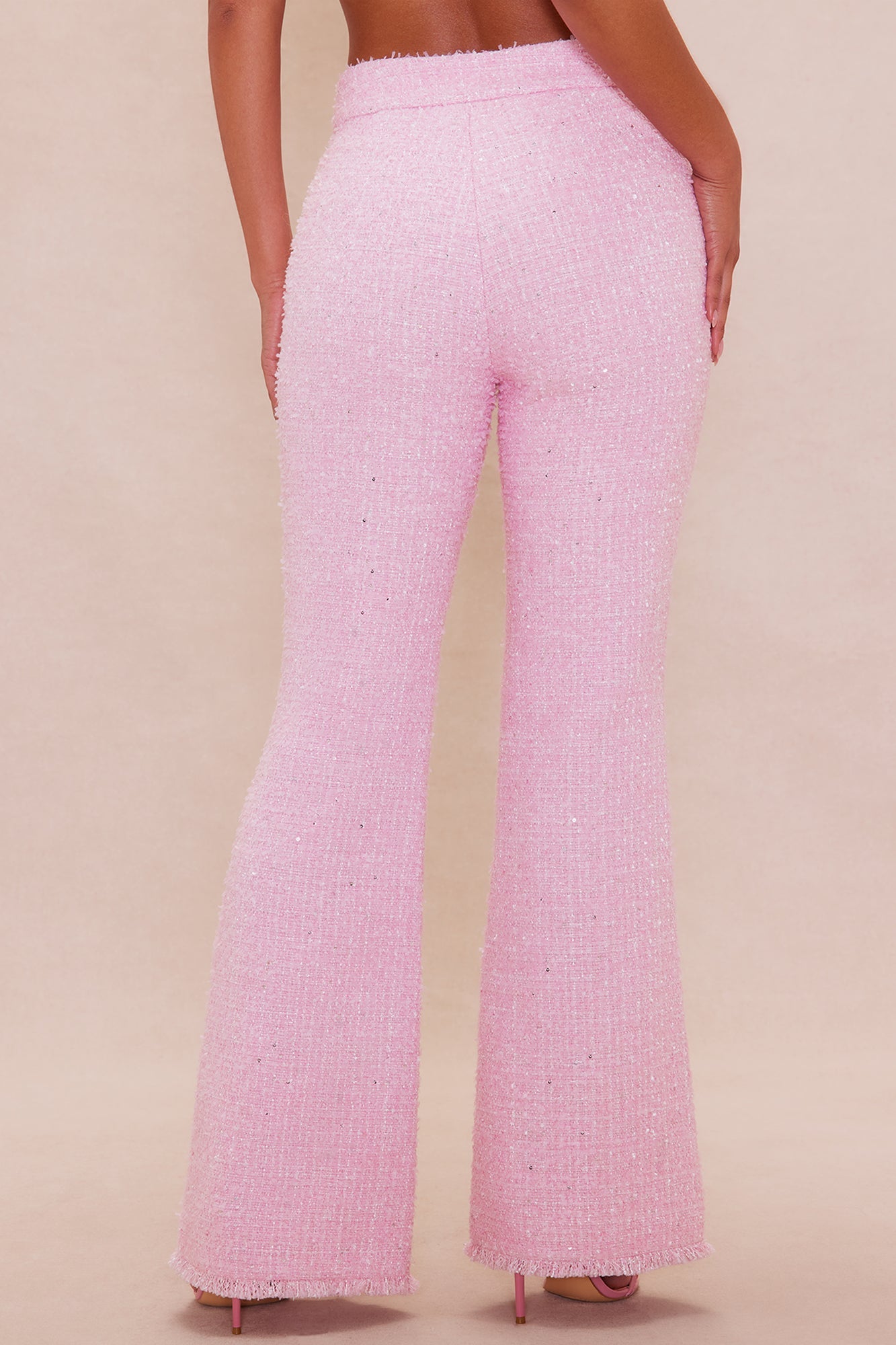 Deanna Tweed Flare Pant - Pink