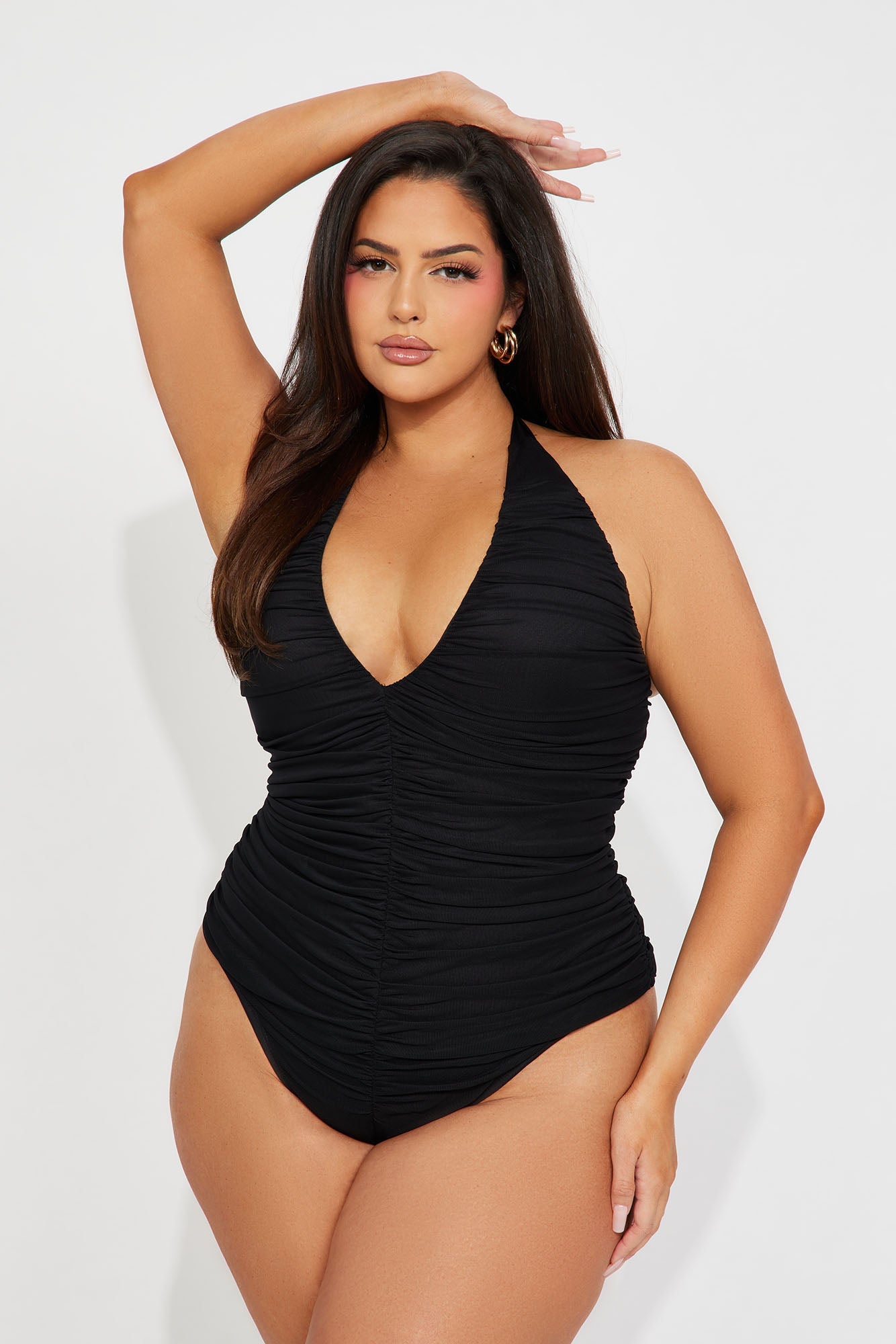 In Monaco Ruched Bodysuit - Black