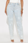 Don't Deny It Shredded Straight Leg Jeans - Light Wash