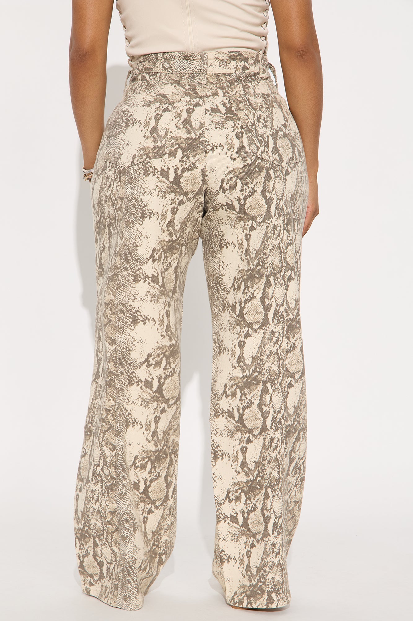 Madeleine Wide Leg Pant - Tan/Multi