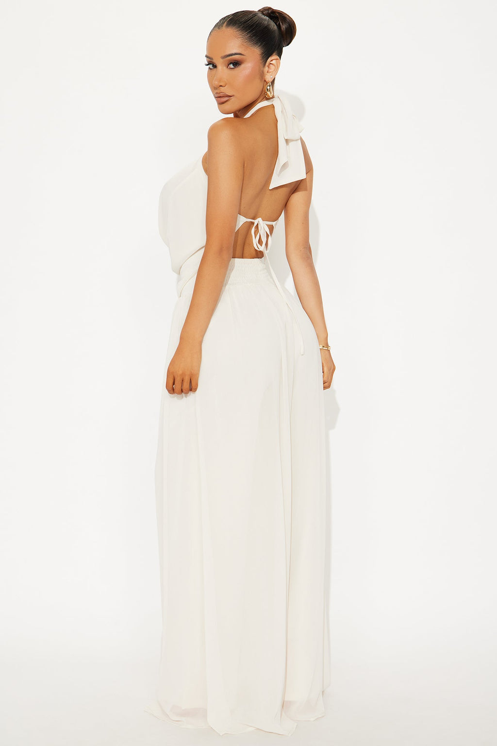 Dreamy Vacation Chiffon Pant Set - Cream