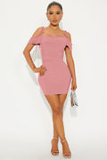 Lila Rose Cold Shoulder Mini Dress - Mauve