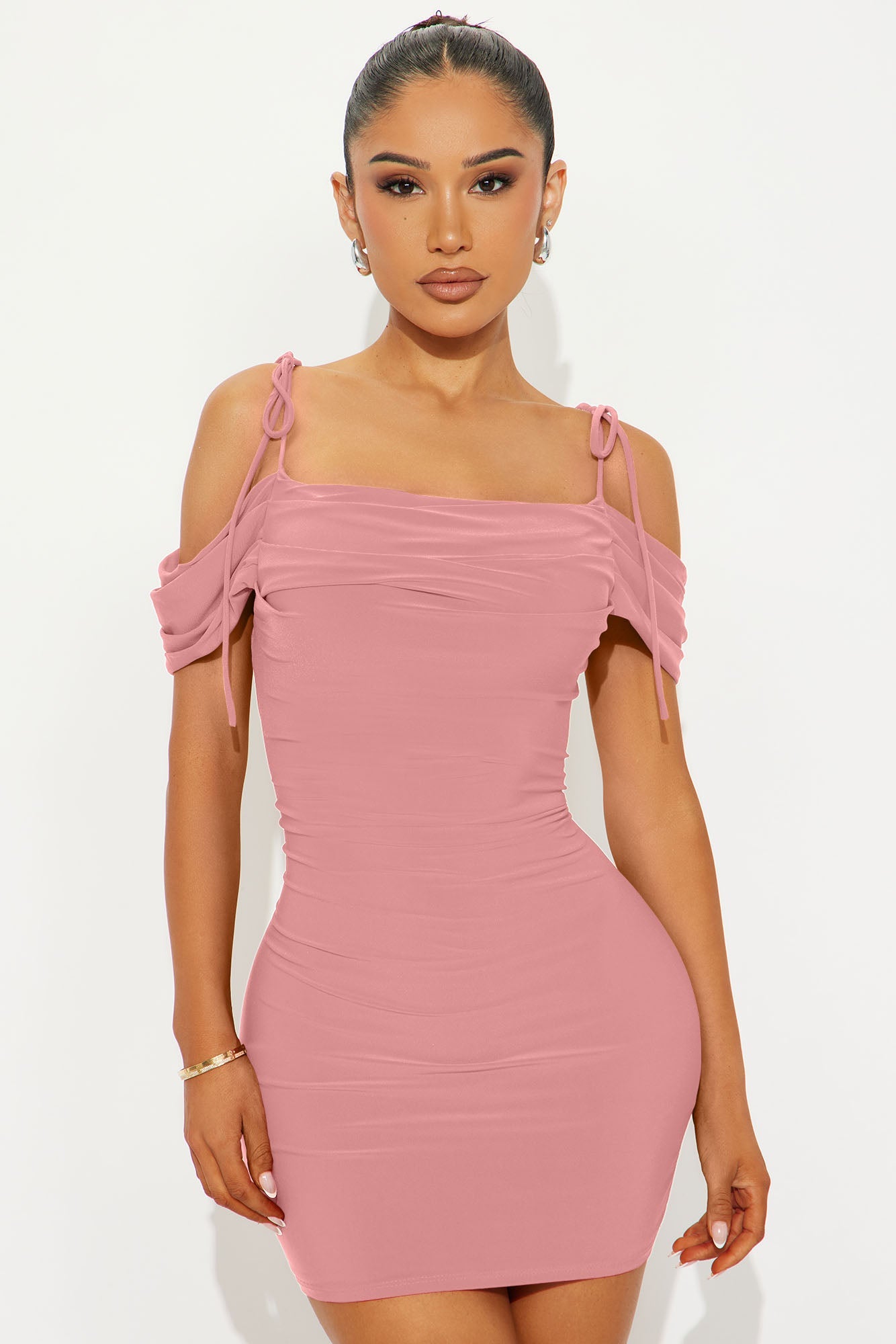 Lila Rose Cold Shoulder Mini Dress - Mauve